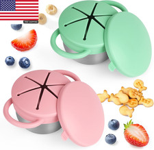 2 Pack Snack Cups for Toddlers Spill Proof - ...