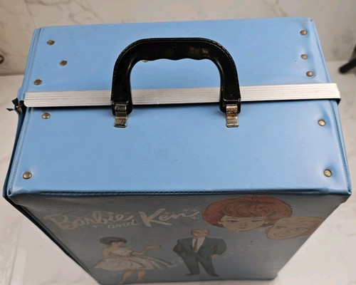 Vintage 1964 Barbie and Ken Double Doll Vinyl Blue Carrying Case - Picture 6 of 24