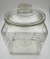 Vintage Planters Peanuts Jar Embossed Authentic
