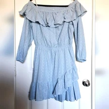 NWT Michael Kors M Eyelet Embroidery Short Tulip Ruffle Dress Milk Maid Preppy