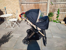Silver Cross Black Pushchair Single, From Birth, Rain Cover, Adjustable Handle