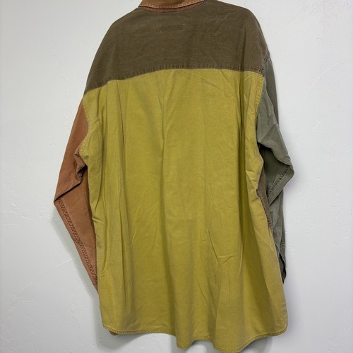 Ruff Hewn Colorblock Men's Button Up Shirt Large Cotton Made in USA Casual HOLE - Picture 4 of 11