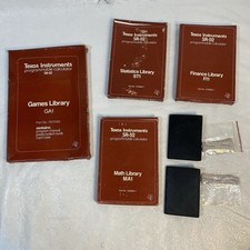 LOT Texas Instruments TI SR-52 Manuals Magnetic Cards Cases Games Library Math