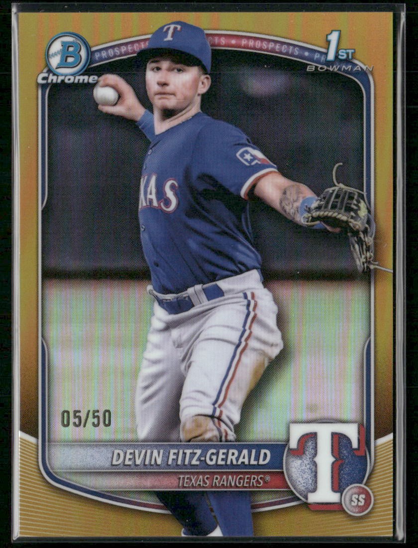 2025 Bowman Chrome #BCP-158 Devin Fitz-Gerald Prospects Gold #/50
