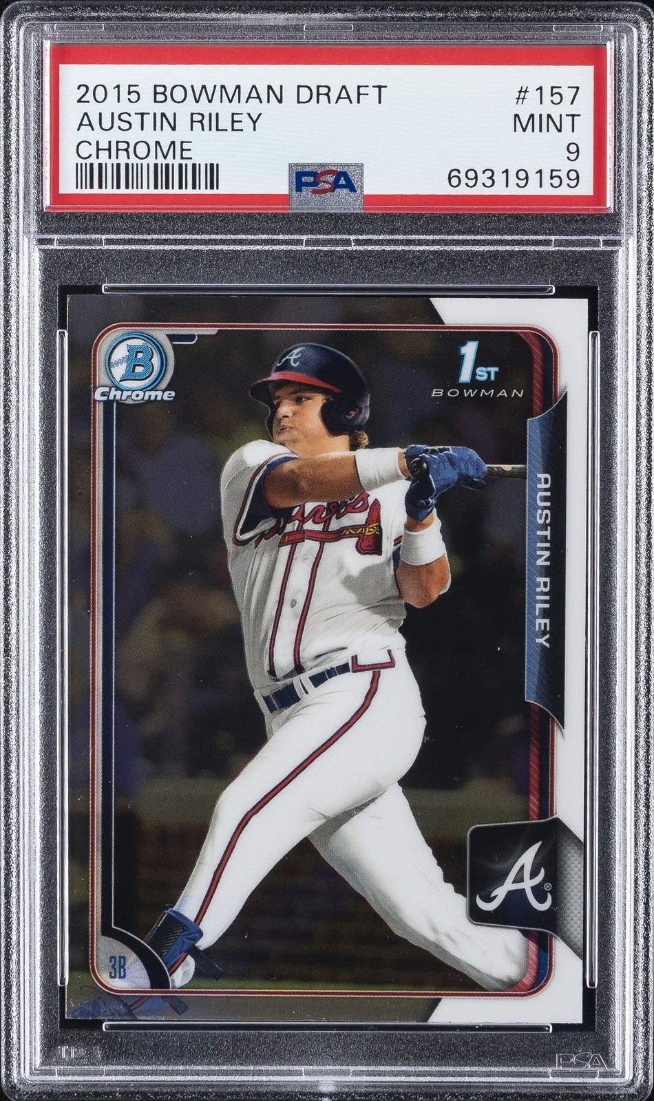 2015 BOWMAN DRAFT CHROME #157 AUSTIN RILEY PSA 9