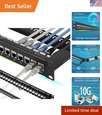 Patch Panel 24 Port Cat7 with Inline Keystone 10G Support, Coupler Patch Pane...