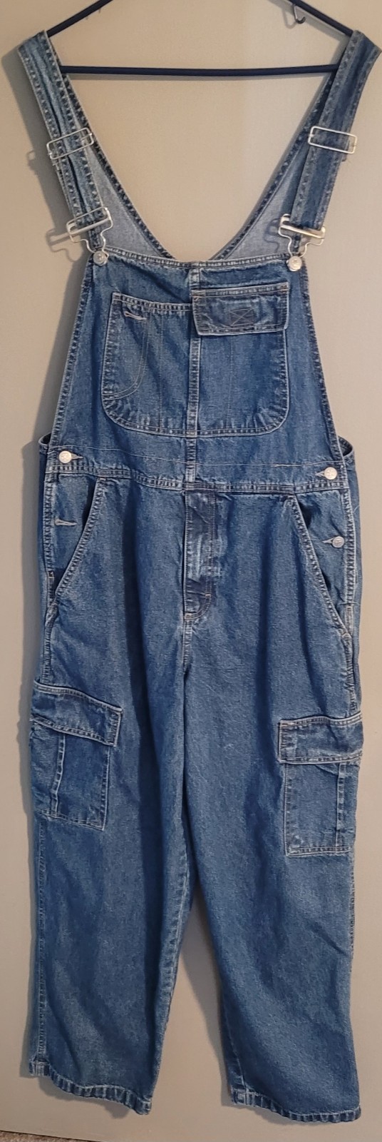 Vintage Faded Glory Bib Overalls Mens Size Medium Denim Carpenter 90s Y2K