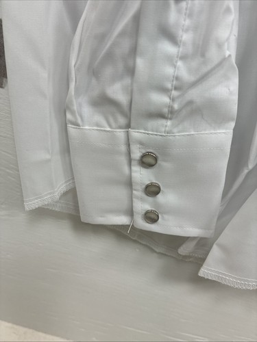 New Boys Champion Western White Long Sleeve Pearl Snap 16 CC-79 - Picture 8 of 11