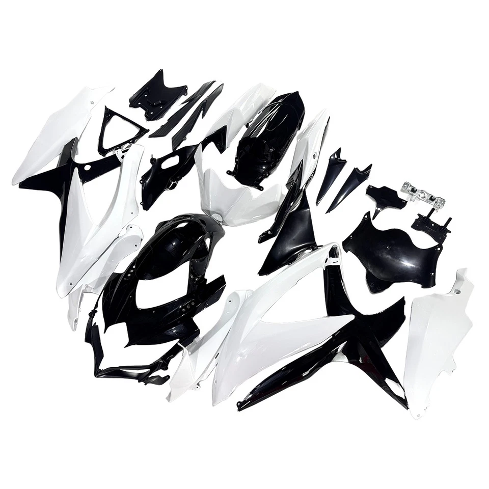 Kit de carenado blanco negro para carrocería de inyección Suzuki GSXR600 GSXR750 2008-2010 Foto 3 de 4