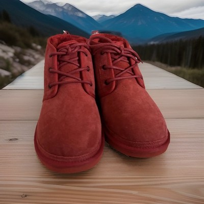 UGG NEUMEL 3236 NEW SAMBA RED/ MEN S CHUKKA ANKLE BOOT SIZE 9 US. AUTHENTIC NEW