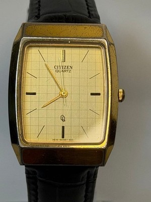 Citizen 3630 895053SMW Vintage Grid Dial Quartz Watch Men Timepiece Classic