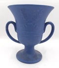 Red Wing Art Pottery #748 Royal Blue Fluted 2 Handle Vase Urn