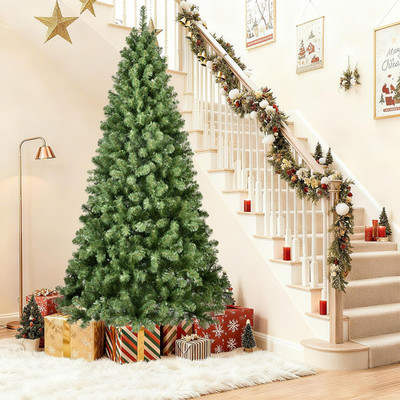 9Ft Artificial Christmas Tree Holiday Season With 1910 Branch Tips W/Stand Unlit
