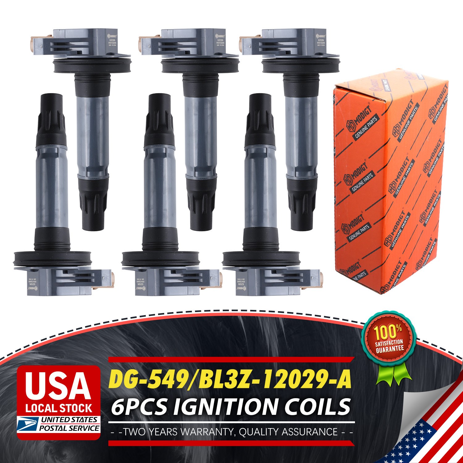 6PCS DG549 Engine Ignition Coil Direct For Ford Lincoln Ecoboost For Motorcraft