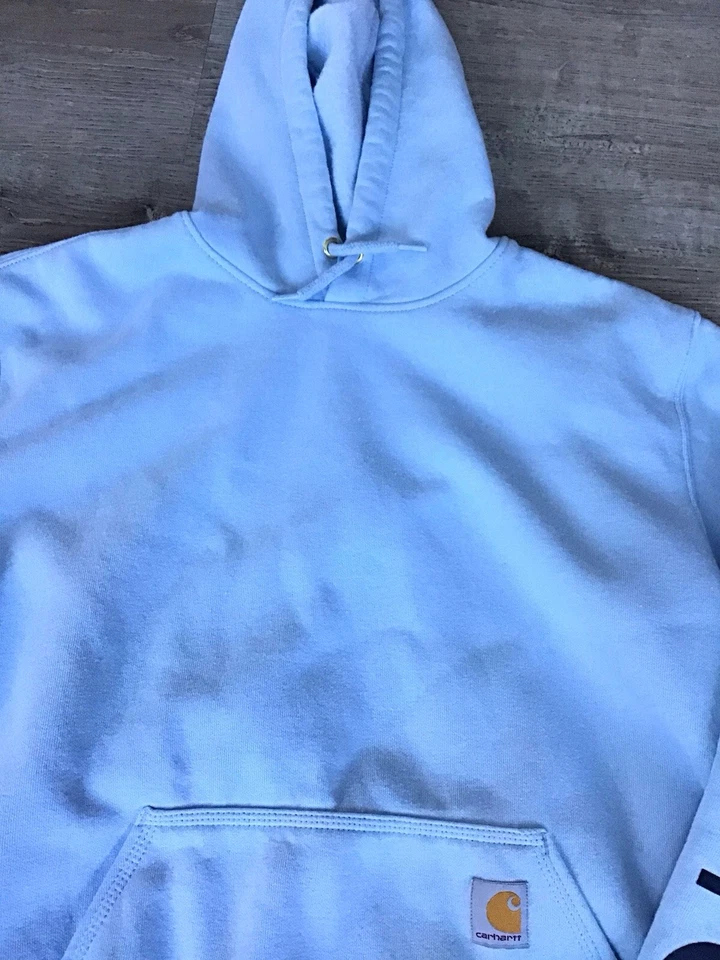 Sudadera con Capucha Carhartt Calce Suelto Peso Medio Logo Adulto Talla L Azul Polvo Foto 4 de 4