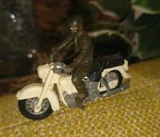 Vintage Matchbox White Motorcycle Honda + Driver