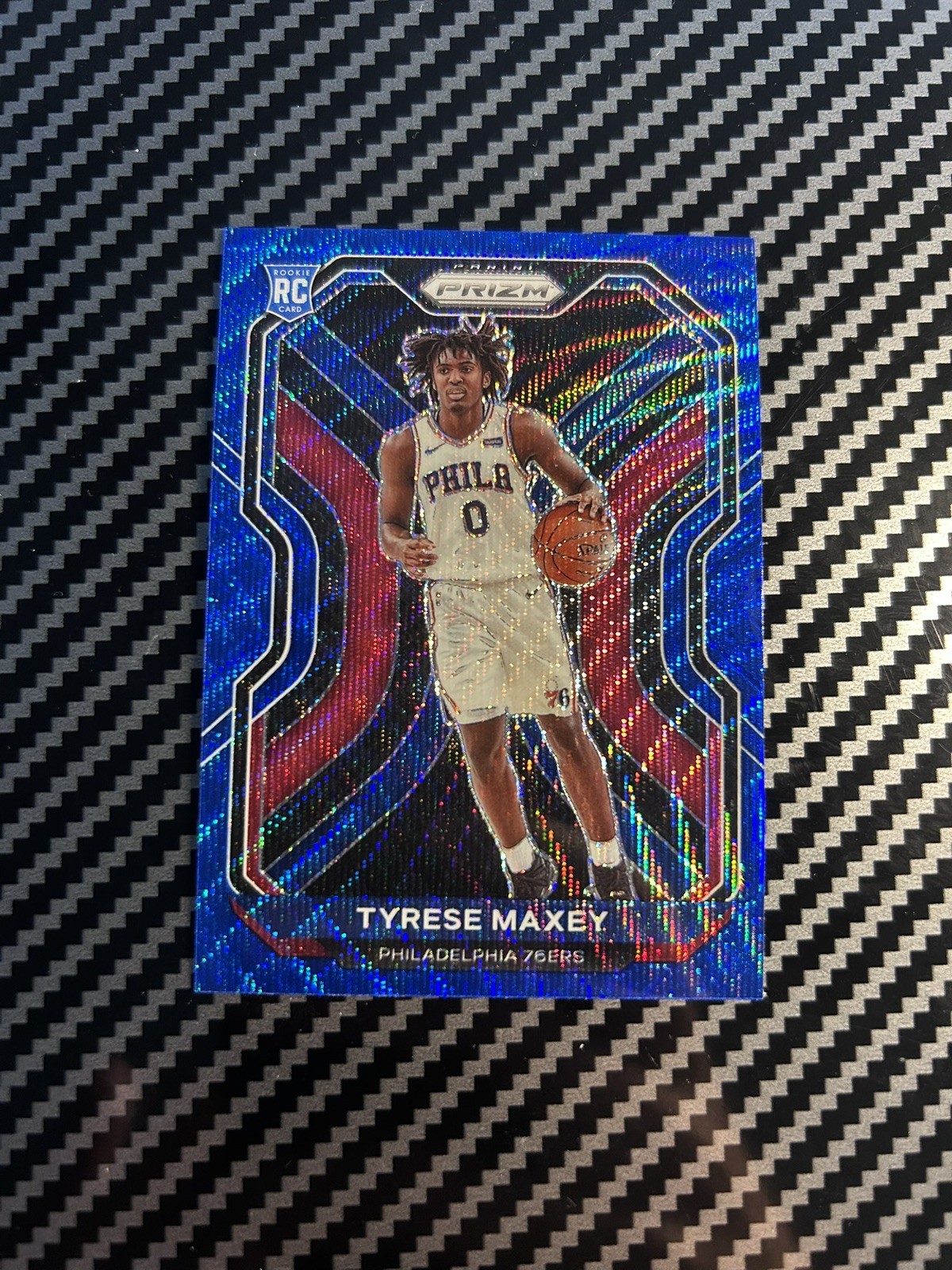 Tyrese Maxey 2020-21 Panini Prizm Blue Wave Asia Tmall Rookie RC #256