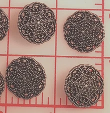 12 Beautiful Metal Filigree Shank Button Cobweb Design Antique Silver Color 7/8"