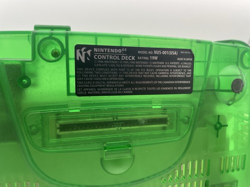 Pacchetto console Nintendo 64 N64 verde giungla con cavi OEM espansione DK TESTATO - Foto 9 di 17