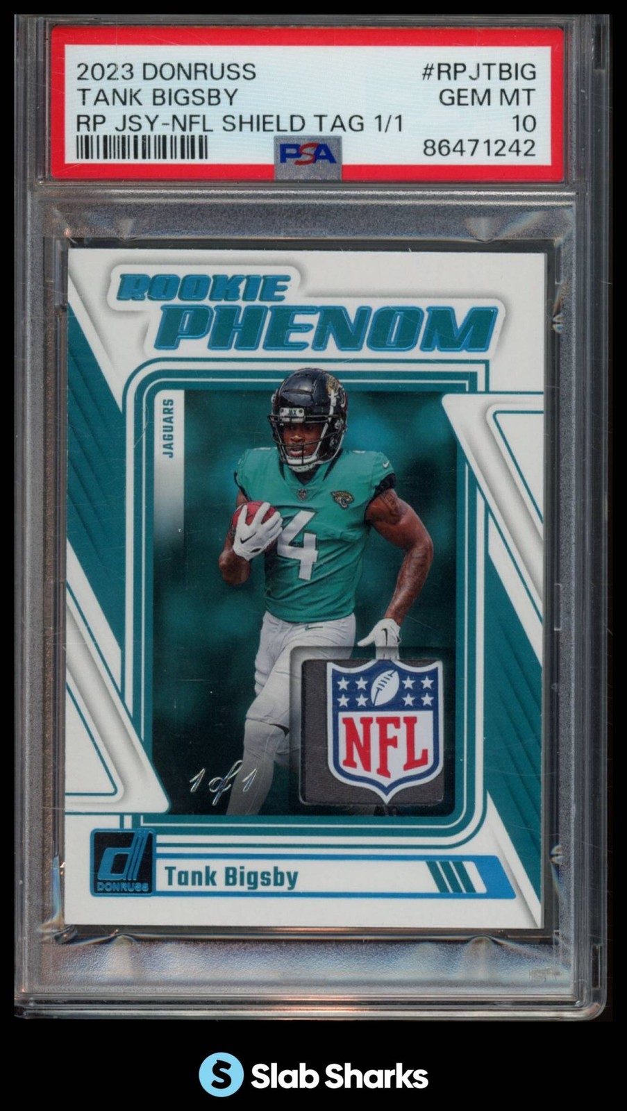 Tank Bigsby Panini Donruss Rookie Phenom Jerseys #RPJTBIG NFL Shield Laundry Tag 1/1
