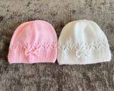 NEW HAND KNITTED NEWBORN BABY BEANIE HAT SUPER
