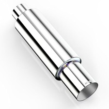 Exhaust Muffler, Stainless Steel Exhaust Tip 2.5 Intlet 4 outlet Non Burnt