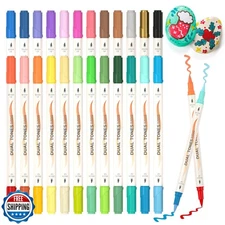 Shuttle Art 24 pack Dual Tone Acrylic Paint Markers, 48 Colors Ac