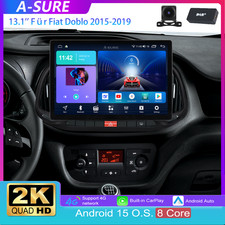 DAB+ KAM+ 13.1" 2K Radio Carplay Für Fiat Doblo 2015-2019 GPS Navi Autoradio SWC