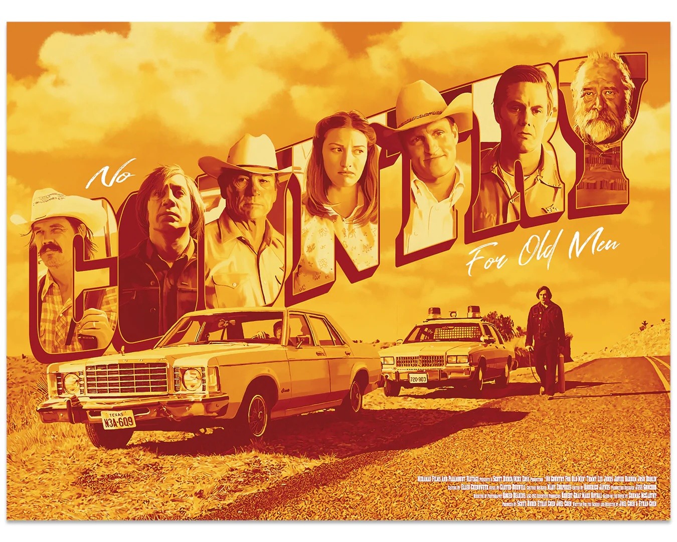 No Country for Old Men by Dakota Randall 70/100 24x18 Screen Print Movie Poster