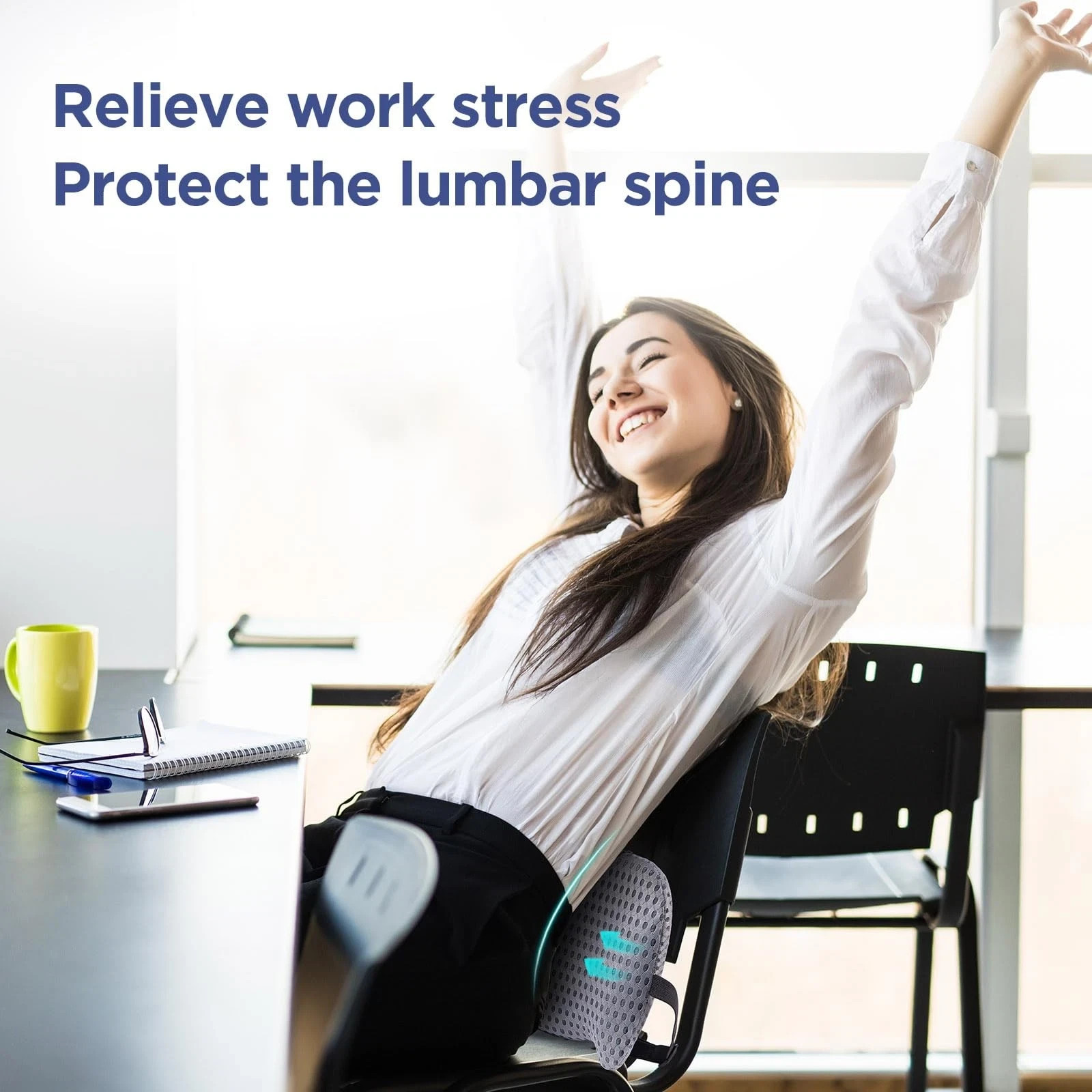 Lumbar Support Pillow for Office Chair, Car Lumbar Pillow Lower Back Pain Rel...