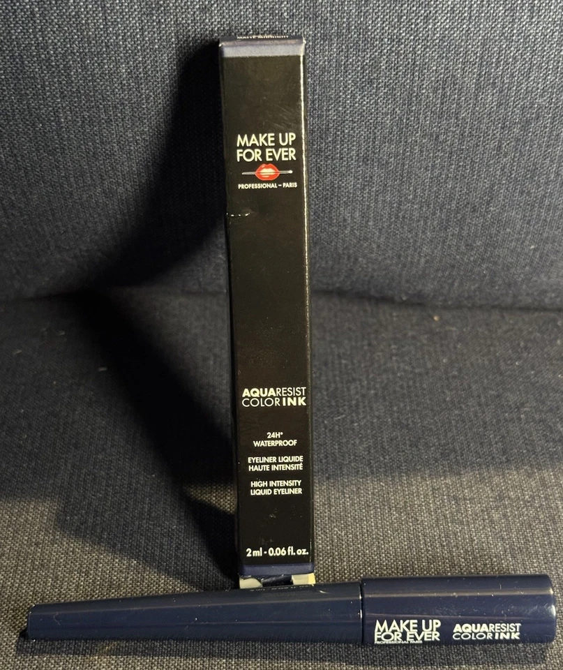 Make Up For Ever Aqua Resist Color Ink Liquid Eyeliner 03 Matte Midnight BL NIB - Image 2 of 3