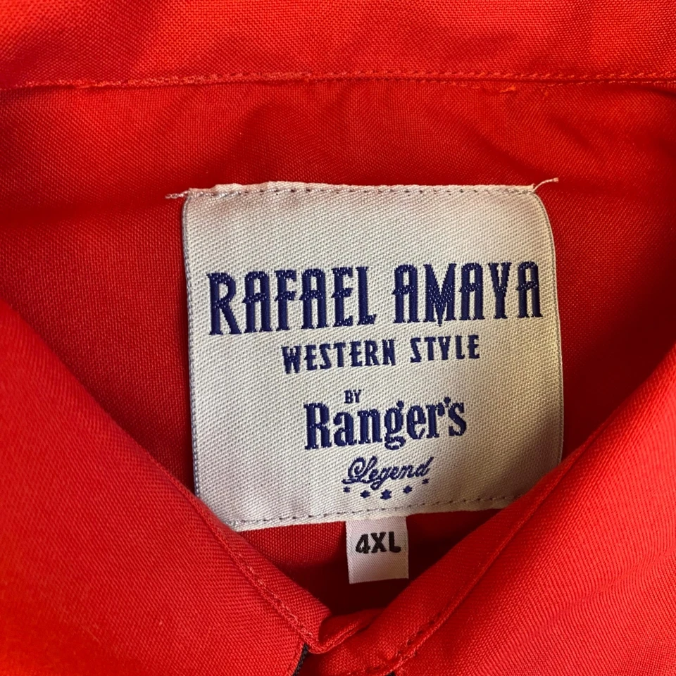 Rafael Amaya Western Style Ranger's Legend Red Black Shirt 4XL New - Image 3 of 4