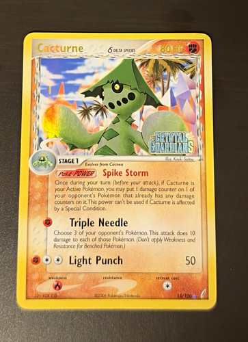 Pokémon TCG Cacturne 15/100 EX Crystal Guardians Reverse Holo Delta LP-MP