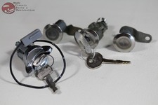 81-93 Mustang Ford Ignition Door Trunk Lock Cylinders Stainless Face W Keys New 81-93 Mustang Ford Ignition Door Trunk Lock Cylinders Stainless Face W Keys New