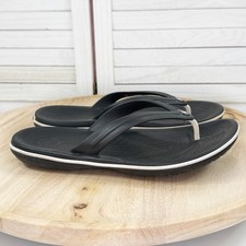 Crocs Crocband Flip Flop Thong Sandals Black White Mens 8 Womens 10