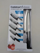 NEW Cuisinart Classic 10 Pc Knife Set C77-10SM Chef Santoku Serrated Knives