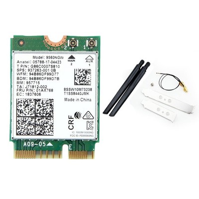 9560NGW WLAN-Karte mit Antenne 1730Mbps  AC 9560 2.4G+5G BT 5.0 802.11Ac M.6165