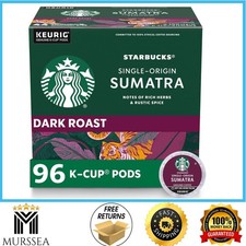 Starbucks Sumatra K-Cup Pods  Dark Roast  96 Ct  Compatible with Keurig