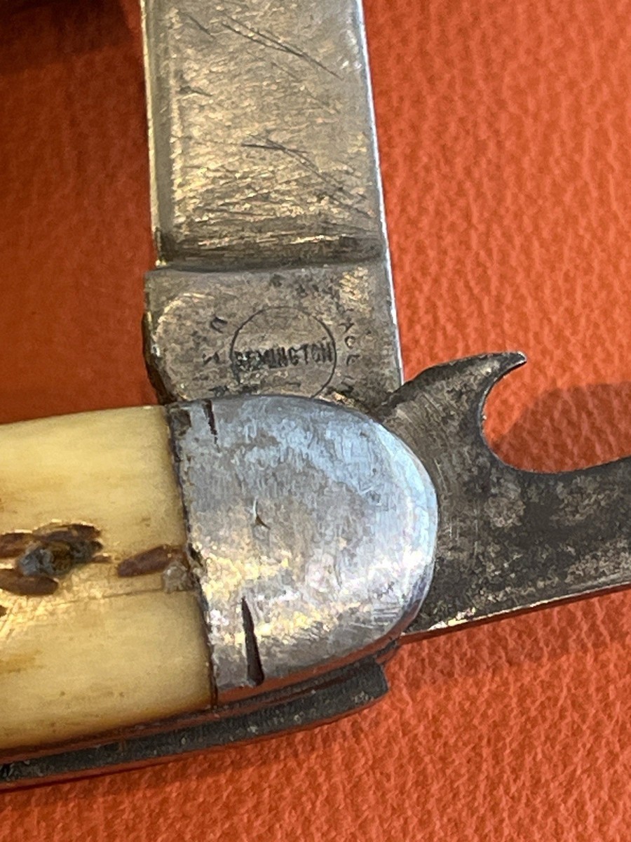 Vintage Remington 4 Blade Scout Utility Pocket Knife Jigged w