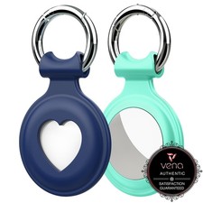 Vena 2 Pack For Apple AirTag Holder, Silicone AirTag Keychain AirTag Case Cover
