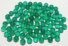 AAA Natural Green Onyx Cabochon Round Shape Loose Gemstone