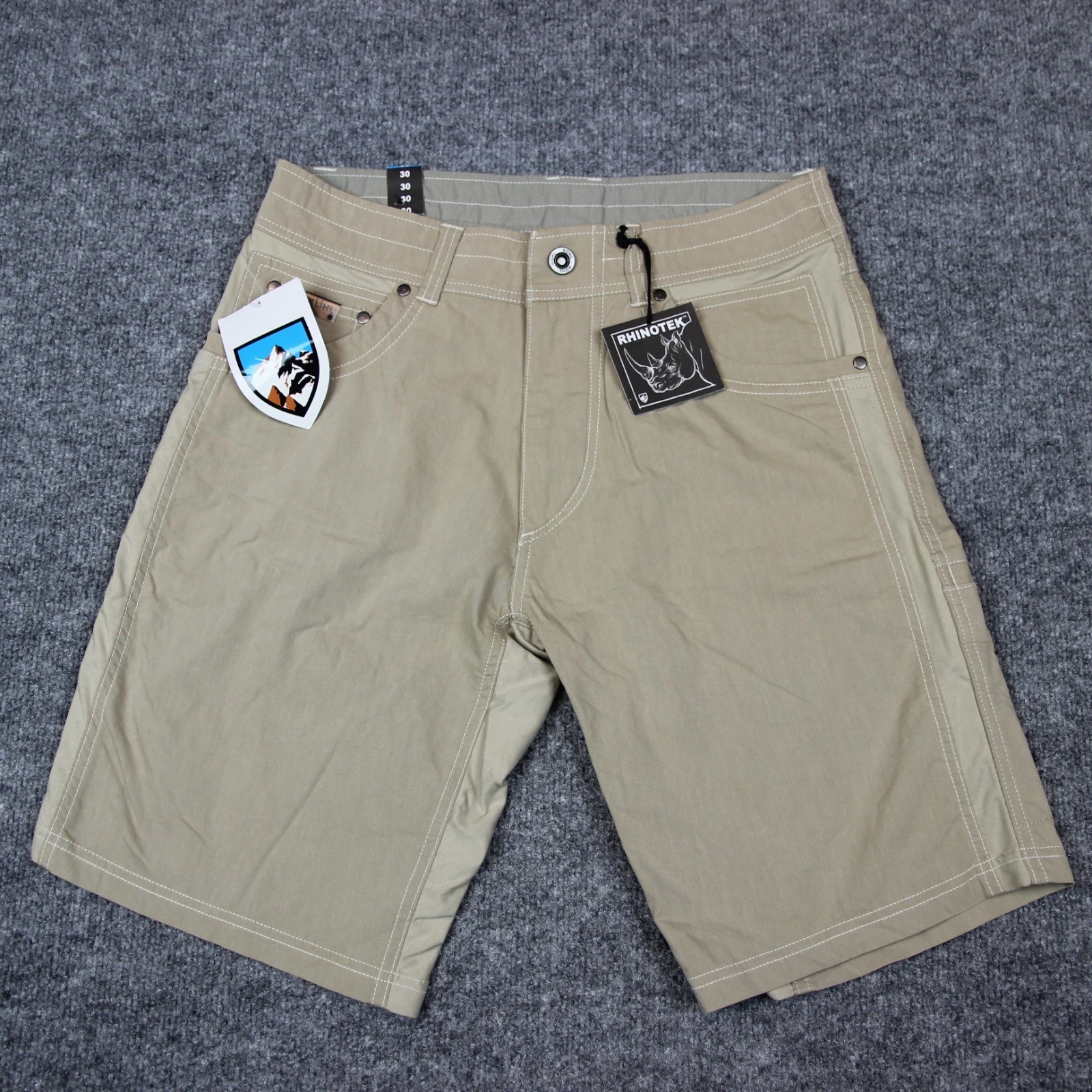 Kuhl Radikl Shorts Men's 30 10" Inseam Beige Chino Hiking Outdoor Nylon Khaki