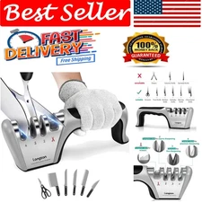 4-in-1 Knife Sharpener – Restore Sharpness with Safety Glove Included