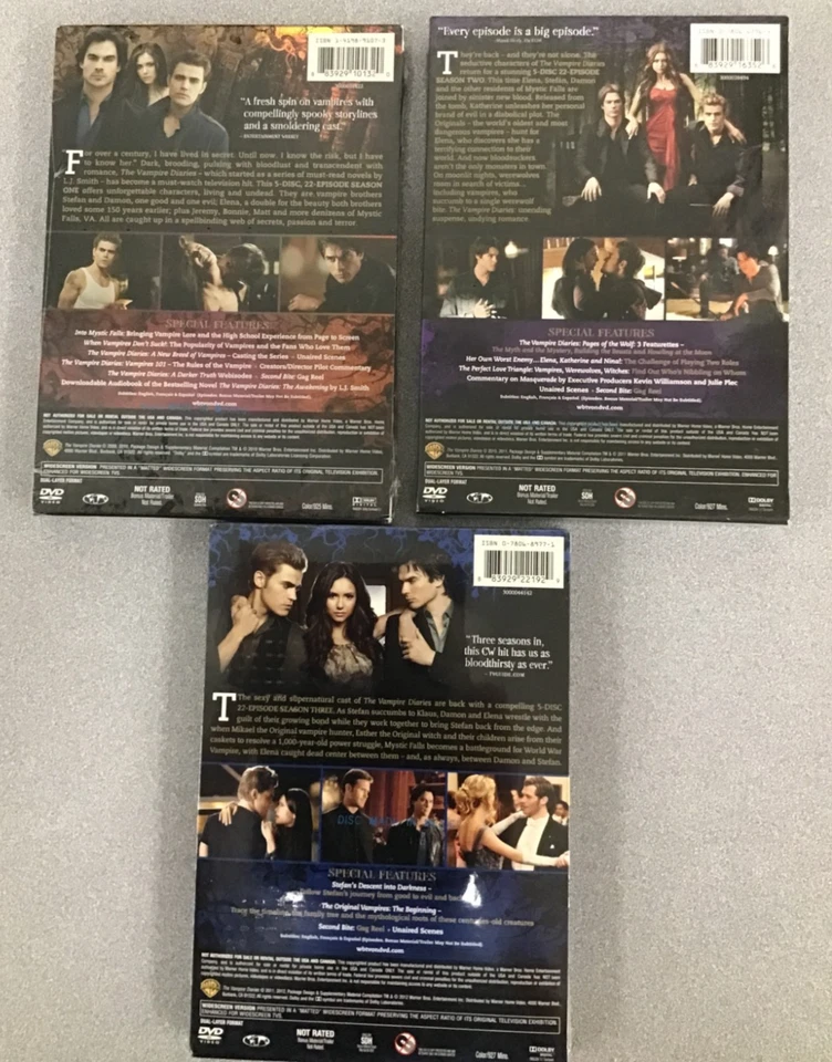 The Vampire Diaries: The Complete 1st, 2nd, and 3rd Seasons Brand New/Sealed DVD - Image 2 of 3