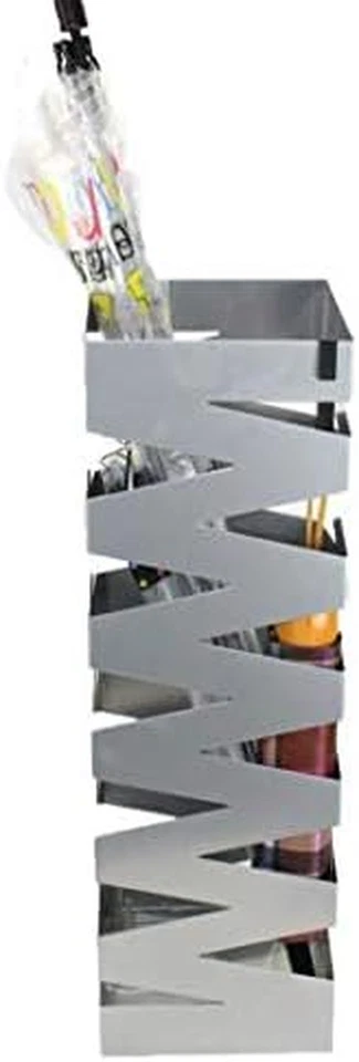 - Portaombrelli Quadrato, in Metallo Argentato, Dimensioni: 15,5 X 15,5 X 49 Cm - Immagine 2 di 4