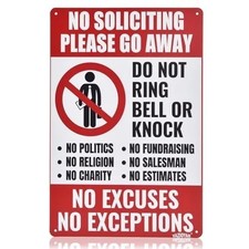 No Soliciting Sign for House,No Soliciting Signs for Home  Do Not Knock Please