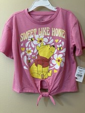 Disney - Winnie The Pooh - Girls' Tie-Front Box T-Shirt 6X Sweet Like Honey NWT