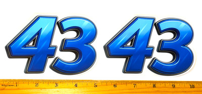 Richard Petty #43 THE KING of NASCAR Cobalt Blue Vinyl Decal Sticker PAIR V2