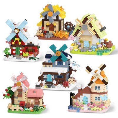 Windmühle Restaurant Bau Baustein Set Ziegel MOC Kreativ Zum Selbermachen Spielzeug