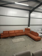Koinor Burnt Orange Velvet Modular Corner Sofa DELIVERY AVAILABLE
